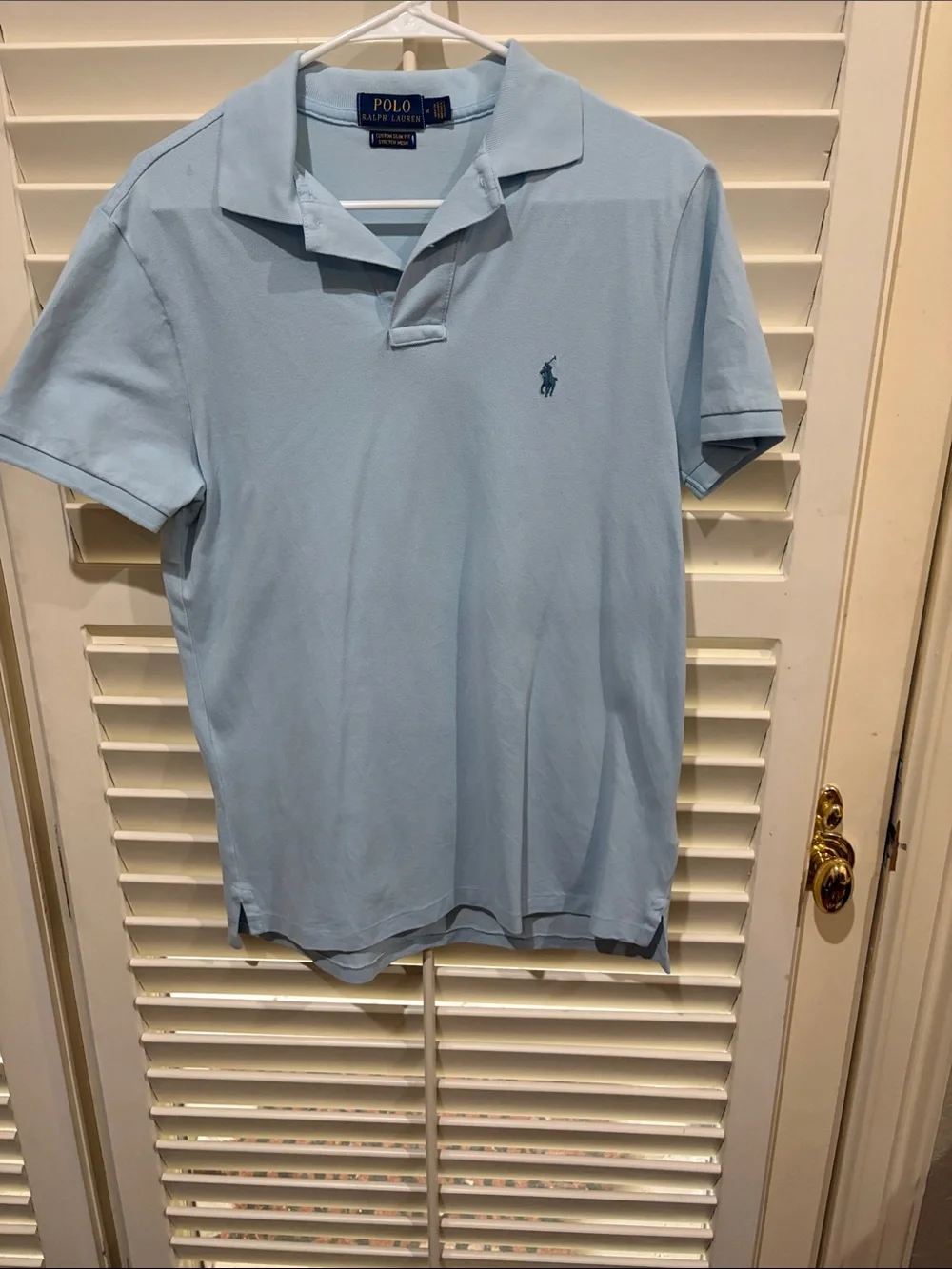 Polo by Ralph Lauren Pale Blue Short Sleeve Polo. Medium